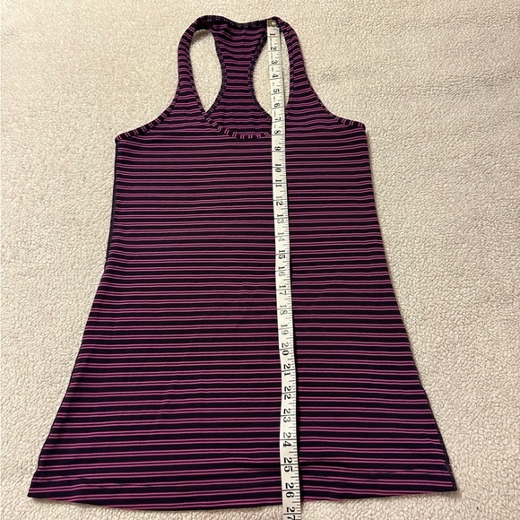 Lululemon Cool Racerback Tank Top Purple Stripe Double Trouble Violet Black - Picture 4 of 9